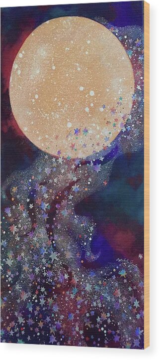 Night Wood Print featuring the painting Night Magic by Michele Sleight