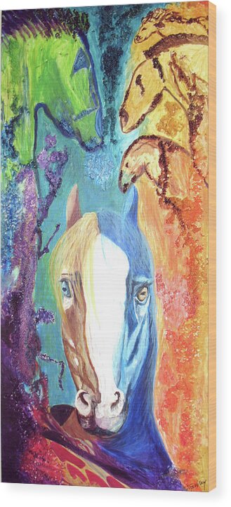 Endangered Species Wood Print featuring the painting See Horses by Toni Willey