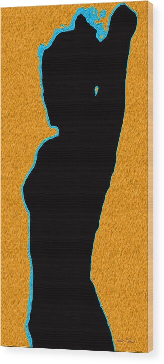  Wood Print featuring the photograph Shadow Dance Three Naranja Y Turquesa Black by Robert J Sadler