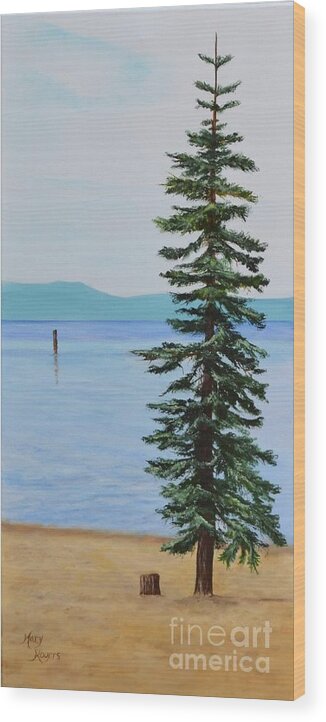 California Wood Print featuring the painting South Lake Tahoe by Mary Rogers