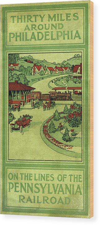 Philadelphia Wood Print featuring the mixed media Cover of Thirty Miles Around Philadelphia by Unknown