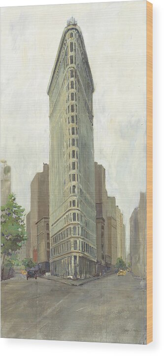 Architecture Wood Print featuring the painting Downtown by Avery Tillmon