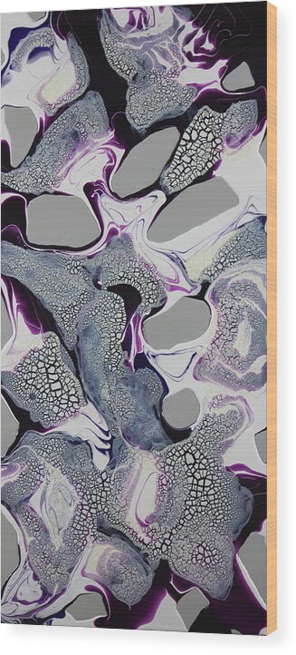Abstract Wood Print featuring the painting Violet Hour 6 by Madeleine Arnett