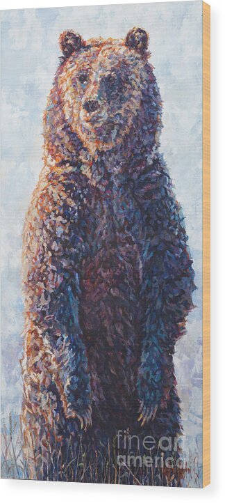 Bear Wood Print featuring the painting Blondie by Patricia A Griffin