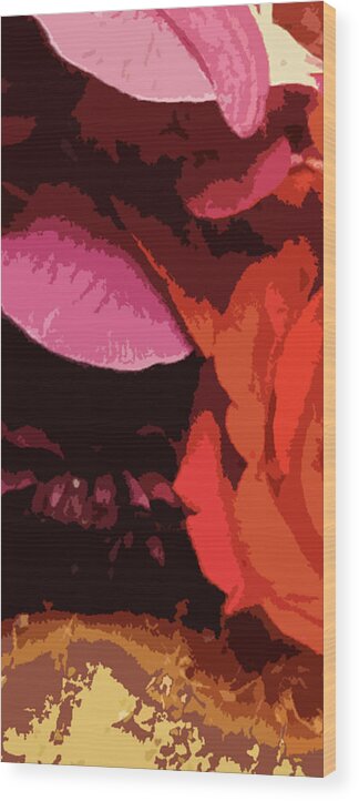 Abstract Wood Print featuring the digital art Petals by Alphonso Edwards II