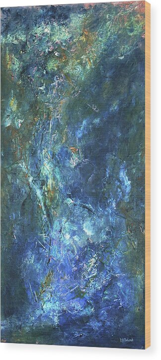 Abstract Wood Print featuring the painting The Key to Understanding by Dick Richards
