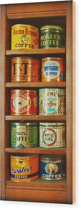 Vintage Wood Print featuring the painting Caffe Retro No. 3 by Douglas MooreZart