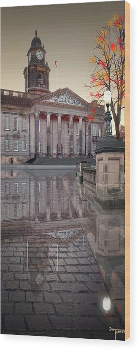 Lancaster Wood Print featuring the digital art Lancaster Town Hall 2 by Joe Tamassy