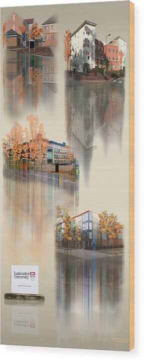 Lancaster Wood Print featuring the digital art Lancaster University Montage by Joe Tamassy