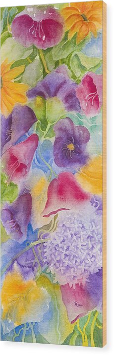 Flower Wood Print featuring the painting Floral Glory Dos by Rhonda Leonard