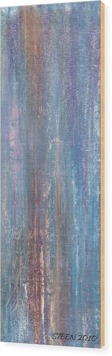 Triptych Wood Print featuring the painting Healing Rain III by Christine Nichols