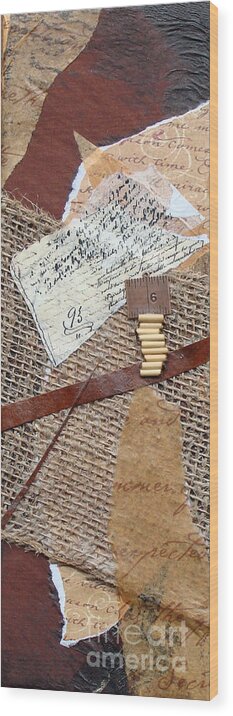 Earthy Wood Print featuring the mixed media Measured Moments 9 by Phyllis Howard