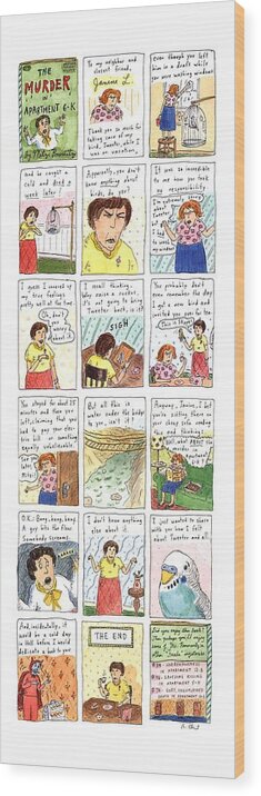 Pets Wood Print featuring the drawing Murder In Apartment 6-k by Roz Chast
