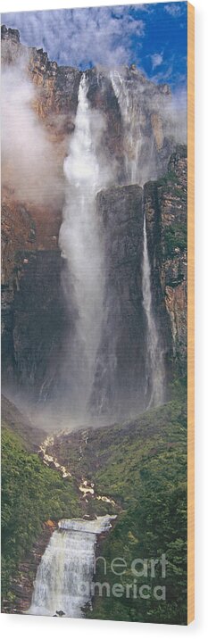 Venezuela Wood Print featuring the photograph Panorama Angel Falls in Canaima National Park Venezuela by Dave Welling