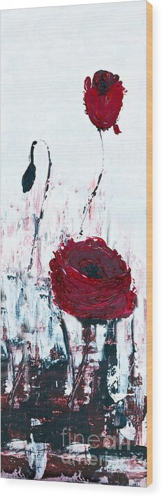 Ann Wood Print featuring the painting Impressionist Floral B8516 by Mas Art Studio