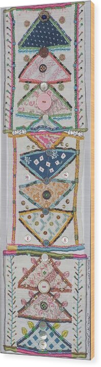  Wood Print featuring the tapestry - textile Canada Quilt II by Janice A Larson