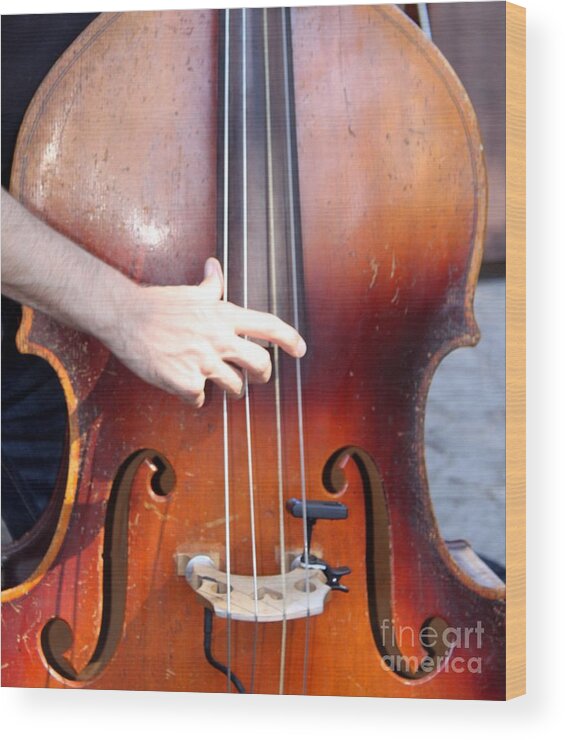 String Wood Print featuring the photograph Bass #1 by Henrik Lehnerer