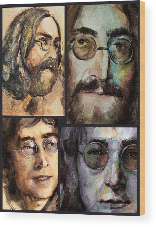John Lennon Wood Print featuring the painting John Lennon #2 by Laur Iduc