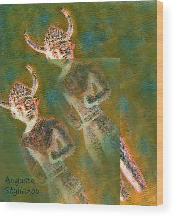 Augusta Stylianou Wood Print featuring the painting Cyprus Gods of Trade #4 by Augusta Stylianou