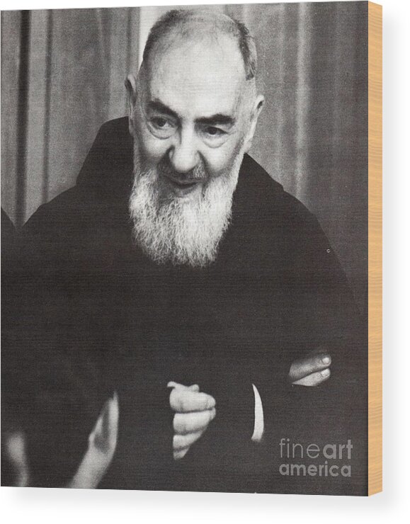 Father Wood Print featuring the photograph Padre Pio #41 by Archangelus Gallery