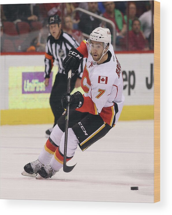 National Hockey League Wood Print featuring the photograph Calgary Flames V Phoenix Coyotes #5 by Bruce Bennett