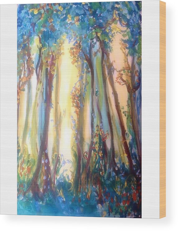 Forest Wood Print featuring the painting A mighty fine forest by Judith Desrosiers