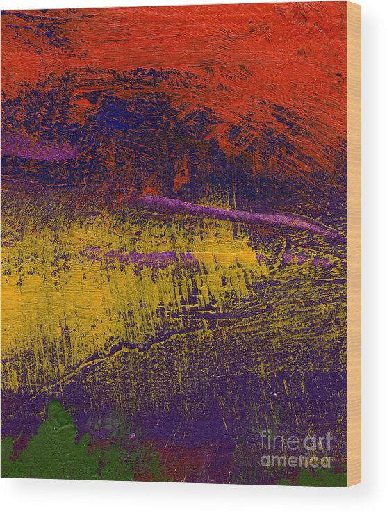 Abstract Expressionism Wood Print featuring the painting Abstract Landscape 3 by Christine Perry