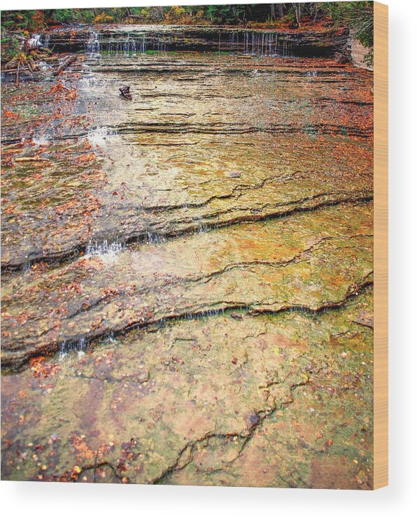 Waterfall Wood Print featuring the photograph Au Train Falls III by Optical Playground By MP Ray