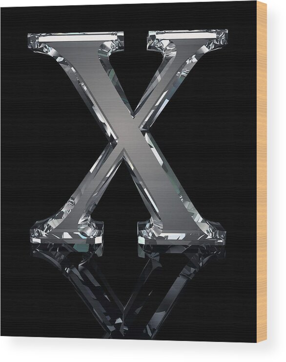 Gemstone Wood Print featuring the photograph Crystal Letter X by Michael-Merck