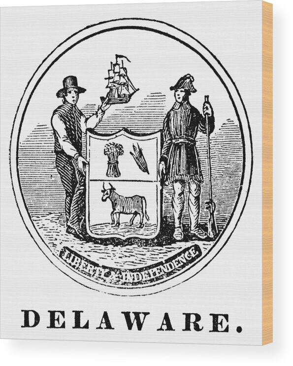 18th Century Wood Print featuring the photograph Delaware State Seal by Granger