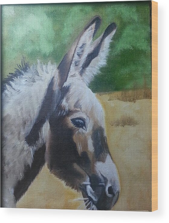 Southwest Animals Wood Print featuring the painting Ears by Judi Hendricks