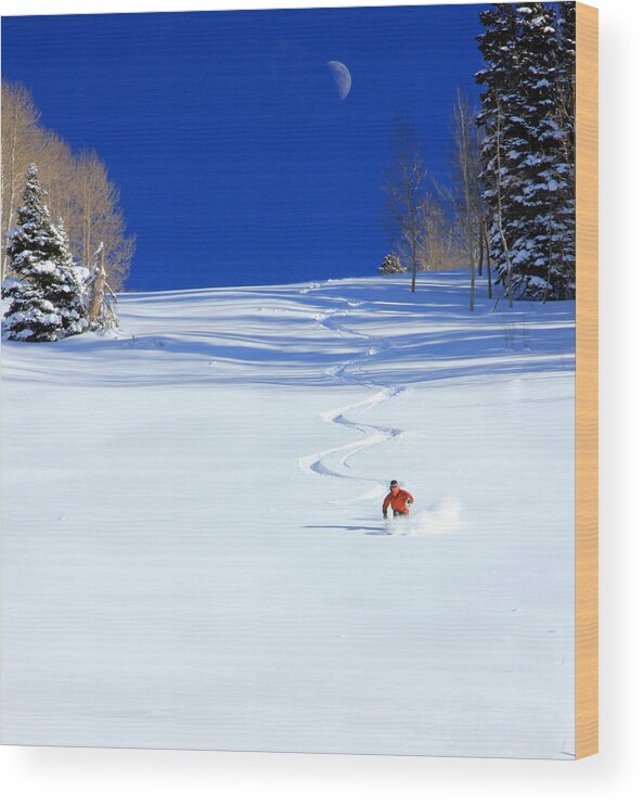 Skiing Wood Print featuring the photograph First Tracks by Johnny Adolphson
