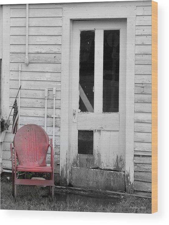 Chair Wood Print featuring the photograph Have A Seat by Andrea Platt