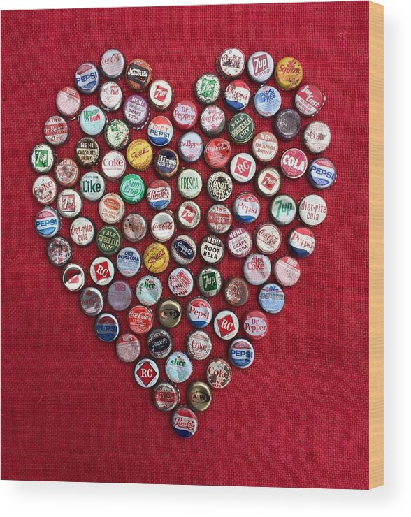 Heart Wood Print featuring the mixed media Heart Pop by Carol Neal
