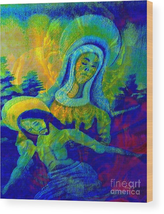 Ffaniart Africa America Wood Print featuring the mixed media Jesus Paid It All by Fania Simon