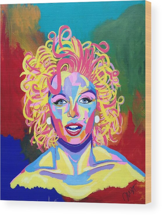 Marilyn Monroe Wood Print featuring the painting Marilyn by Janice Westfall