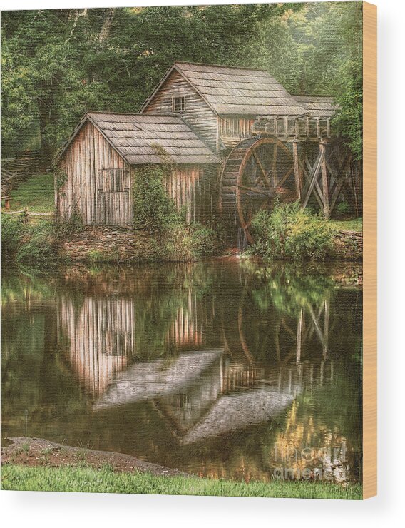 Painterly Wood Print featuring the photograph Mill on The Blue Ridge by Darren Fisher