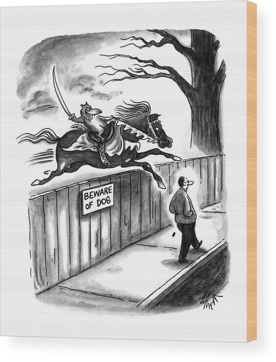 Pets Wood Print featuring the drawing New Yorker November 14th, 1994 by Frank Cotham