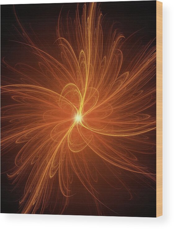 Abstract Wood Print featuring the photograph Nuclear Fusion Concept Illustration by David Parker