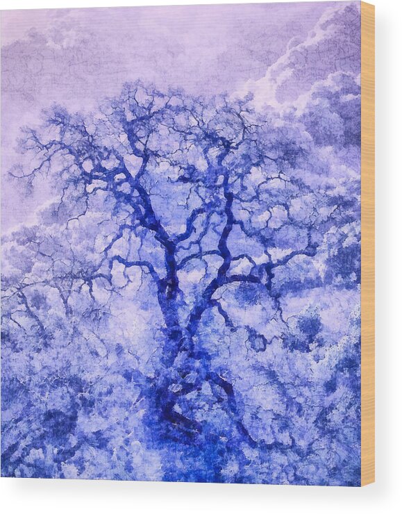 Nature Wood Print featuring the digital art Purple Oak Tree Dream by Priya Ghose
