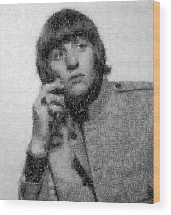 Beatles Wood Print featuring the photograph Ringo Starr Mosaic Image 1 by Steve Kearns