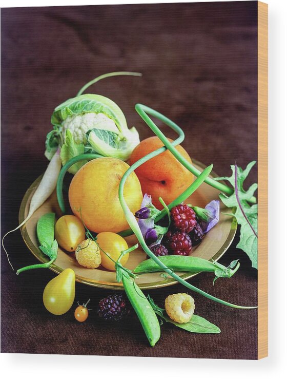 Fruits Wood Print featuring the photograph Seasonal Fruit And Vegetables by Romulo Yanes