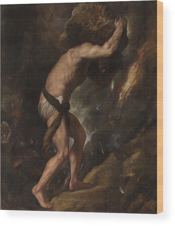 Titian Wood Print featuring the painting Sisyphus by Titian