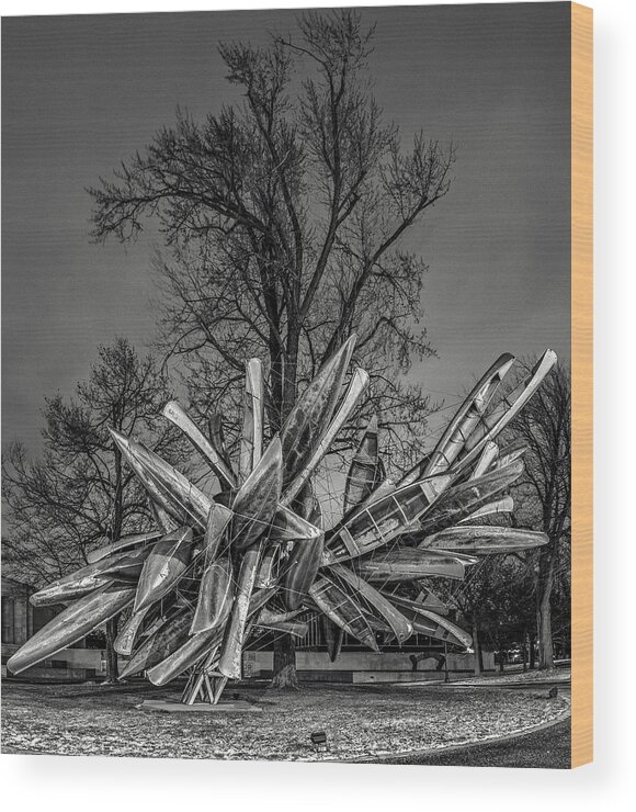 Albright Wood Print featuring the photograph Stainless Steel Aluminum Monochrome I - Bw by Chris Bordeleau