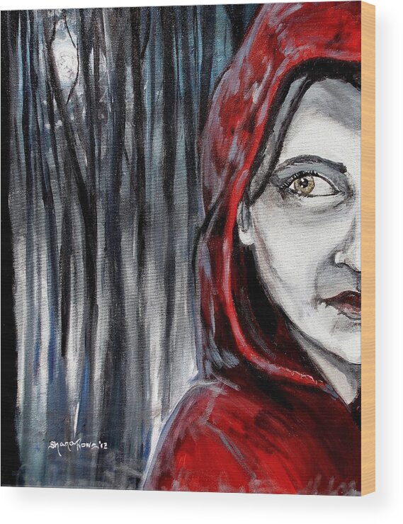 Little Red Riding Hood Wood Print featuring the painting Stalked by Shana Rowe Jackson