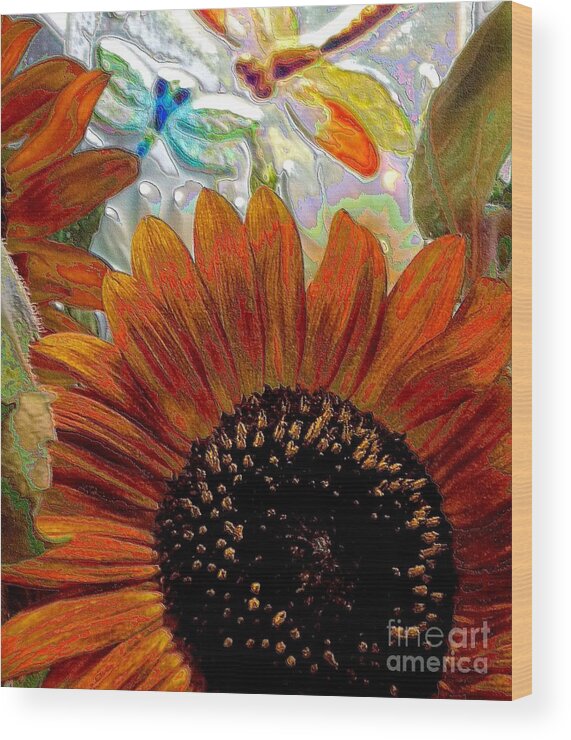 Sunflower Wood Print featuring the photograph Summer Days by Annette Allman