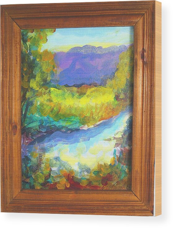 Landscapes Wood Print featuring the painting Swimming Hole 1 by Les Leffingwell