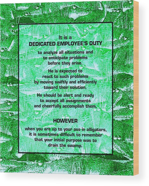 Dedicated Employee Wood Print featuring the photograph The Dedicated Employee by Mike Flynn