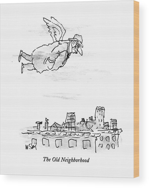 Urban Wood Print featuring the drawing The Old Neighborhood by William Steig