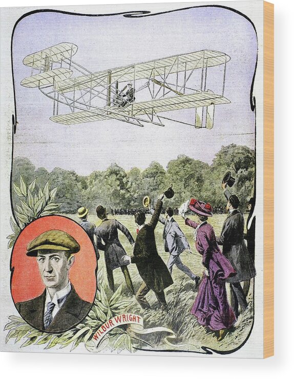 Wilbur Wood Print featuring the photograph Wilbur Wright's First Flight In Europe by Universal History Archive/uig